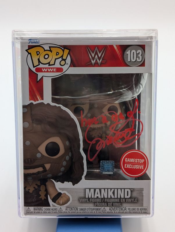 Funko Pop! WWE- 103 - WWE - Mankind - Mick Foley Autographed w/ Case