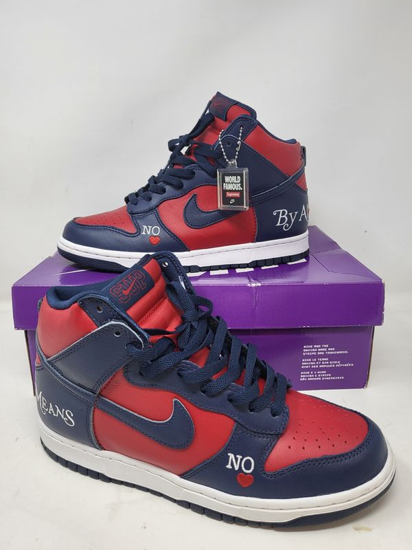Nike SB Dunk High Supreme By Any Means Navy Men's/Women's Size 8/9.5 Sneakers