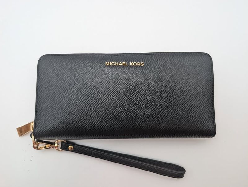 Michael Kors Continental Zip Around Black Wallet