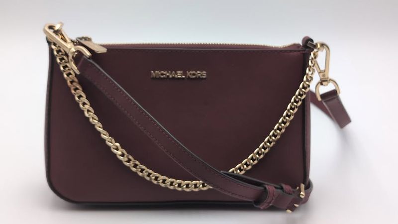 Michael Kors Jet Set Travel Medium Pouchette Burgundy Handbag