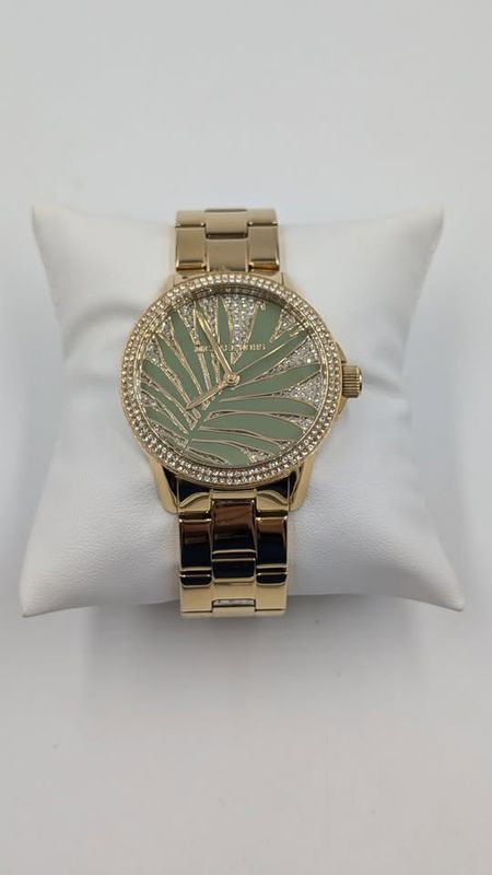 Michael Kors Brynn Palm Pave Gold-Tone Watch