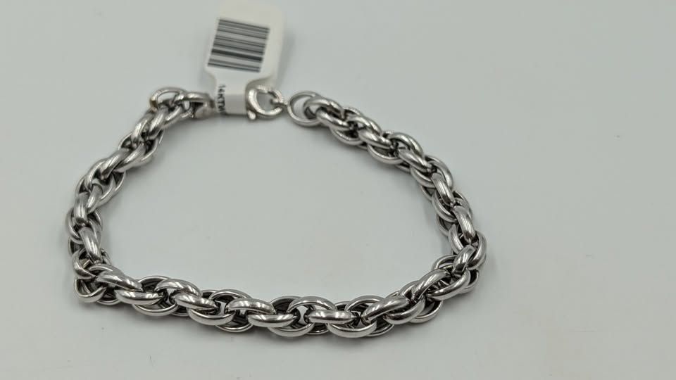 14kt White Gold 7.5 14kt White Gold 7.5" 5mm Weaved Link Bracelet