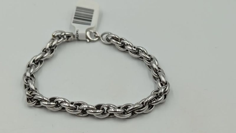 14kt White Gold 7.5" 5mm Weaved Link Bracelet