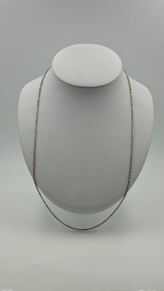 14kt White Gold 24" 3mm Rope Chain Necklace