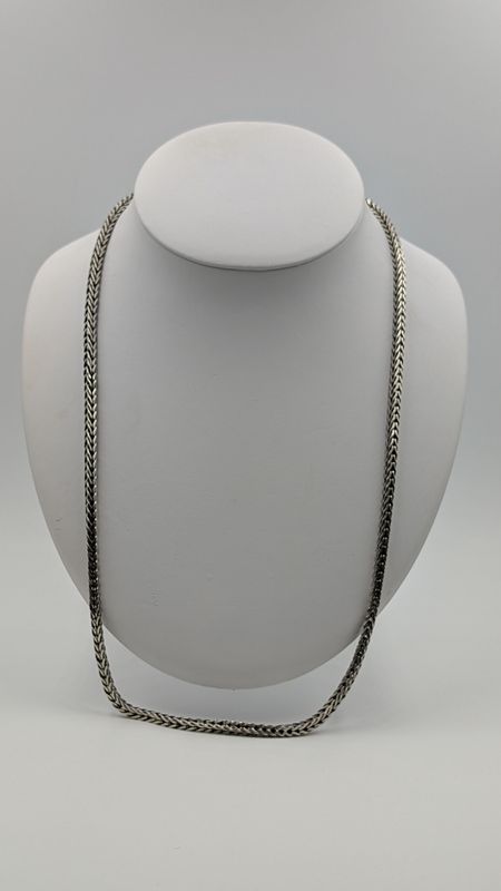 Sterling Silver 25" 4mm Wheat Necklace