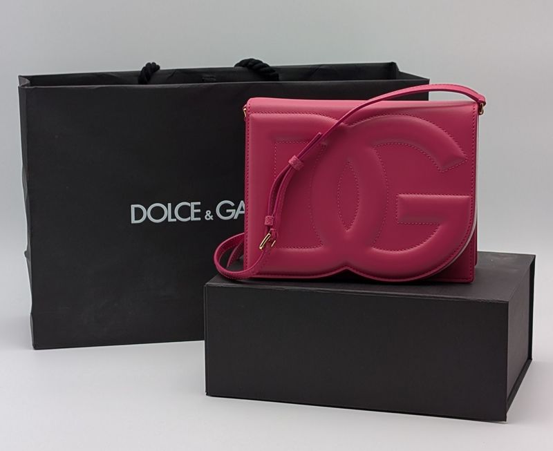 Dolce & Gabbana GB Logo Flap Pink Crossbody Bag