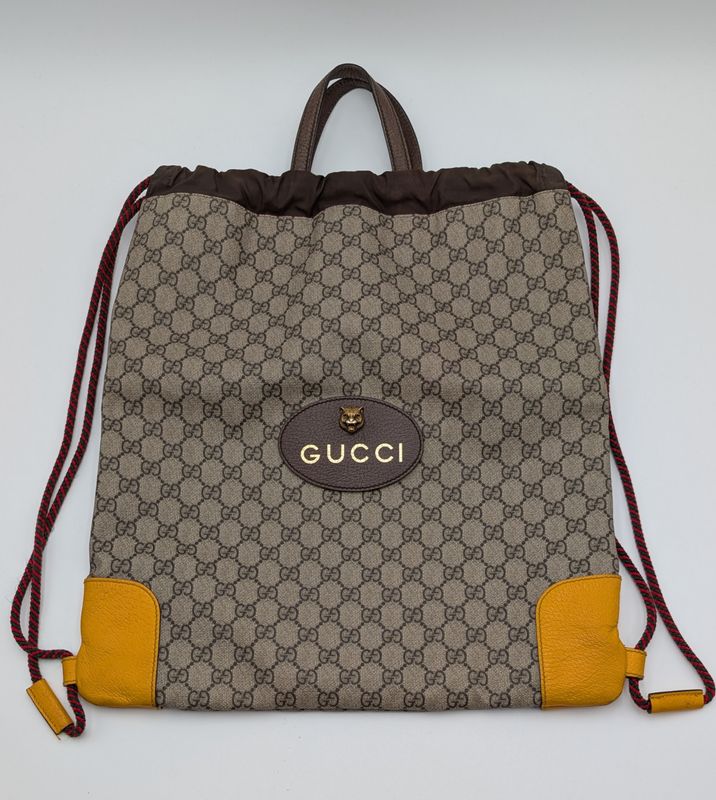 Gucci GG Supreme Neo Vintage Drawstring Backpack