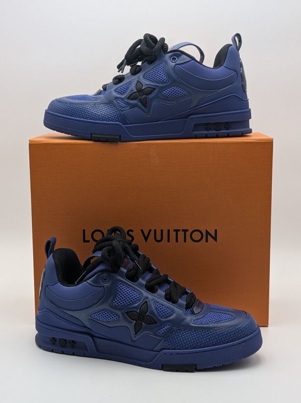 Louis Vuitton Blue Black Skate Soes Size 10