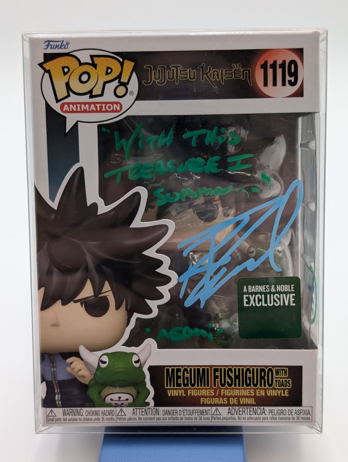 Funko Pop! Animation - 1119 - Jujutsu Kaisen - Megumi Fushiguro w/ Toads Autographed Funko Pop! Animation - 1119 - Jujutsu Kaisen - Megumi Fushiguro w/ Toads Autographed