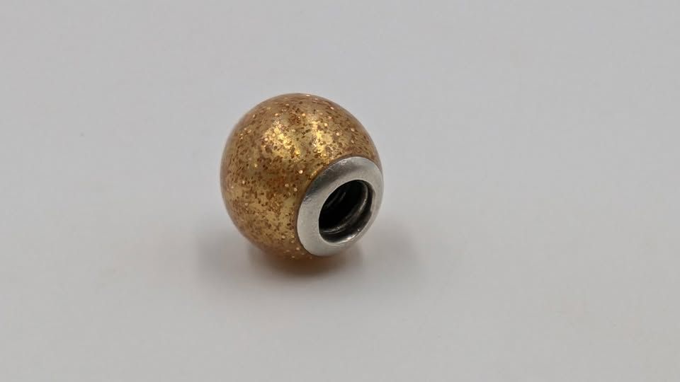 Pandora Gold Glitter Ball Charm Pandora Gold Glitter Ball Charm