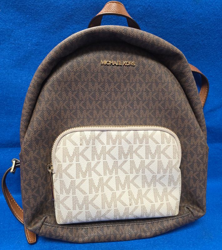 Michael Kors Erin Medium Signature PVC Color Block Pocket Backpack