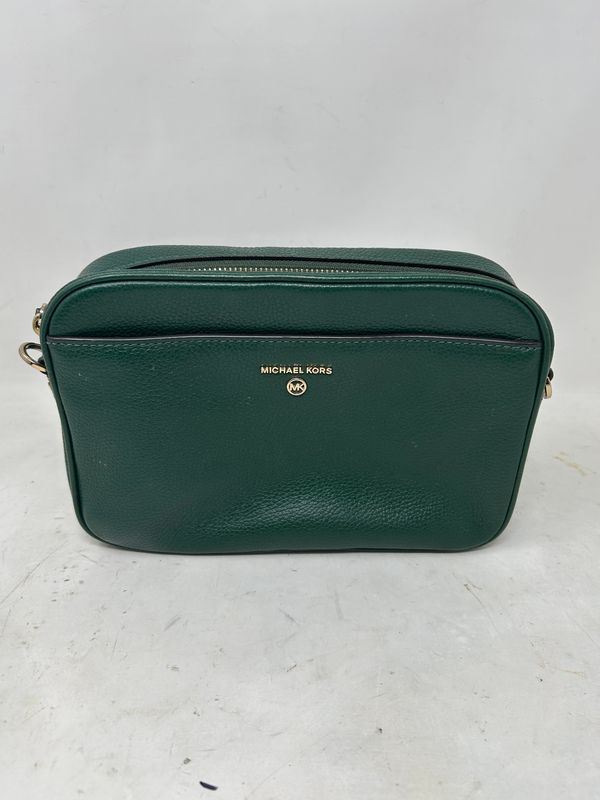 Michael Kors Jet Set Large Forest Green Leather Crossbody