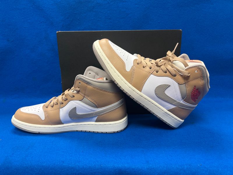 Air Jordan 1 Mid 'Hemp White' Size 8 Sneakers