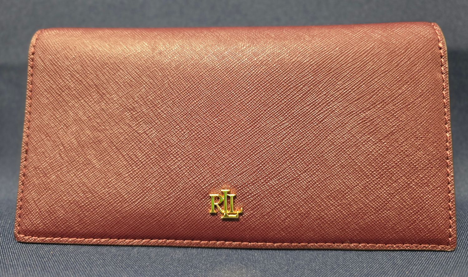 Ralph Lauren Crosshatch Leather Slim Wallet