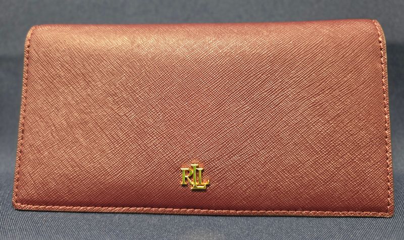 Ralph Lauren Crosshatch Leather Slim Wallet