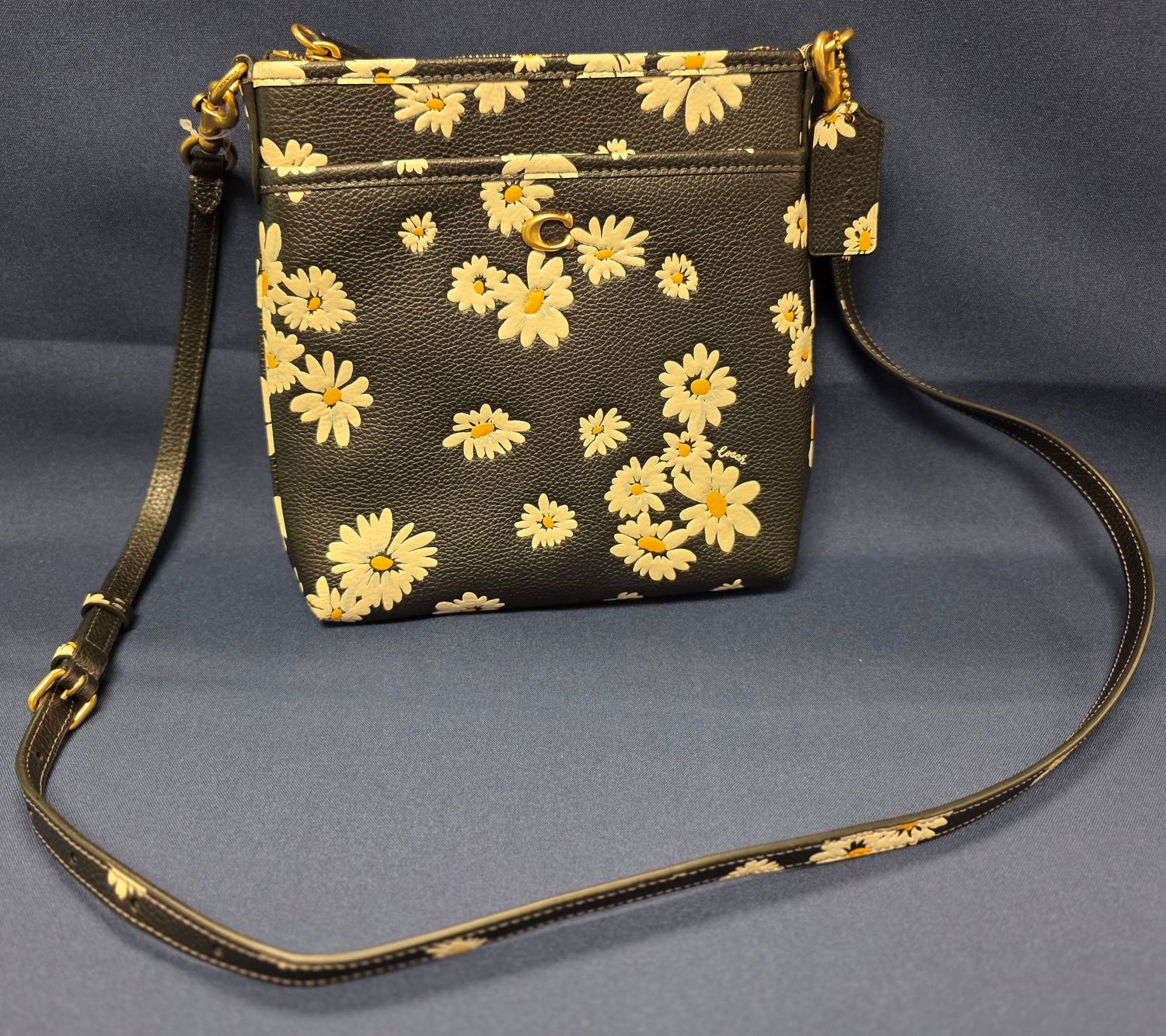 Coach Kitt Floral Print Leather Messenger Crossbody