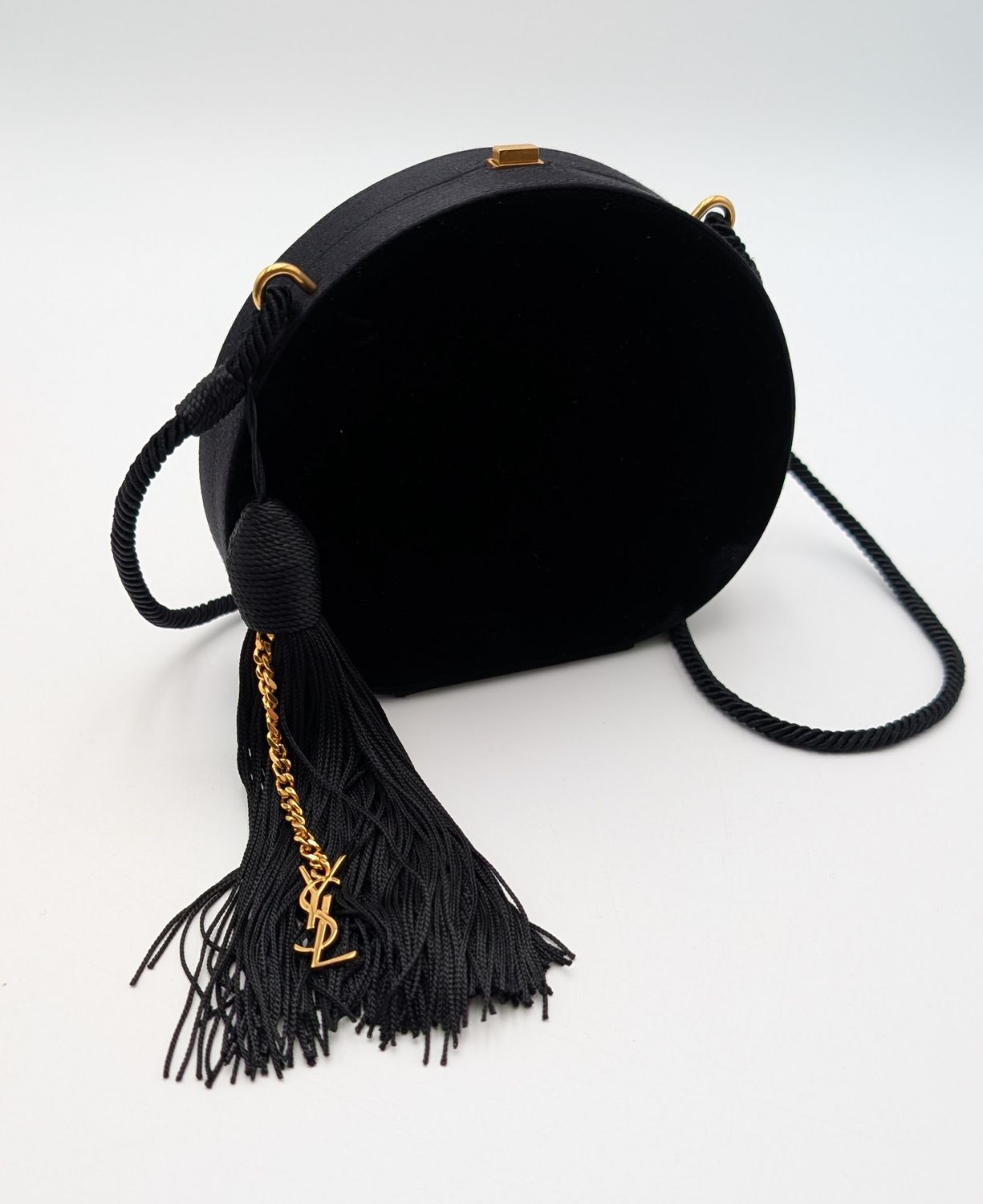 Saint Laurent Velvet & Satin Minaudiere Handbag