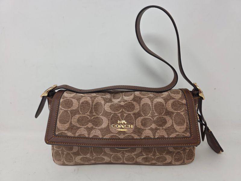 Coach Etta Small Flap Shoulder Bag In Signature Chenille