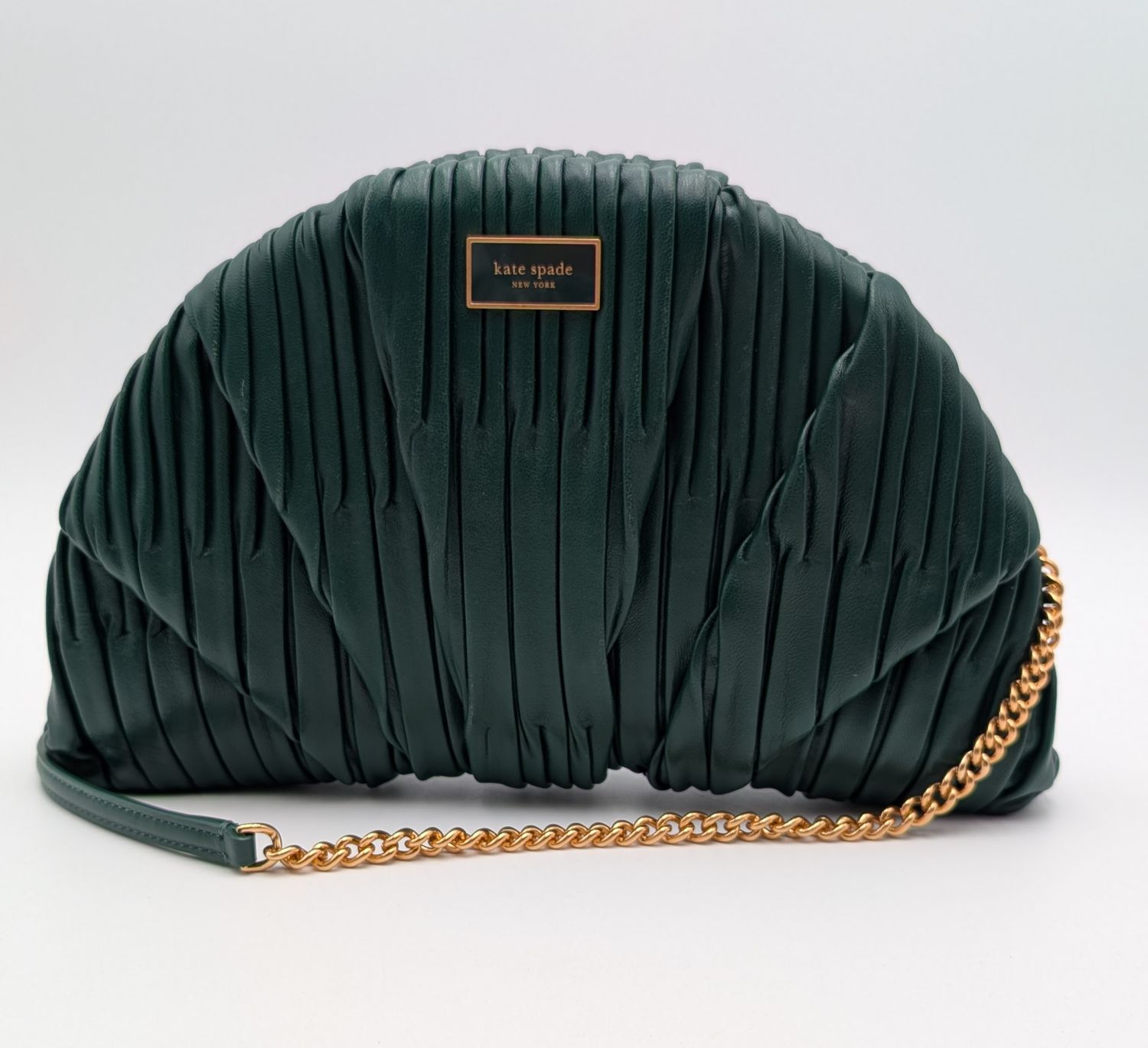 Kate Spade Patisserie Pleated 3d Croissant Clutch Green