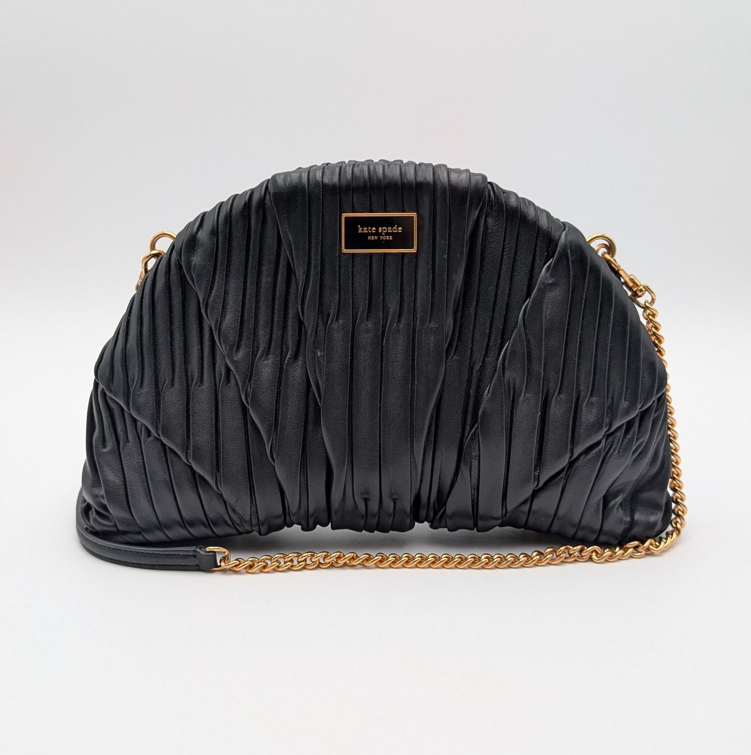 Kate Spade Patisserie Pleated 3d Croissant Clutch Black Kate Spade Patisserie Pleated 3d Croissant Clutch Black
