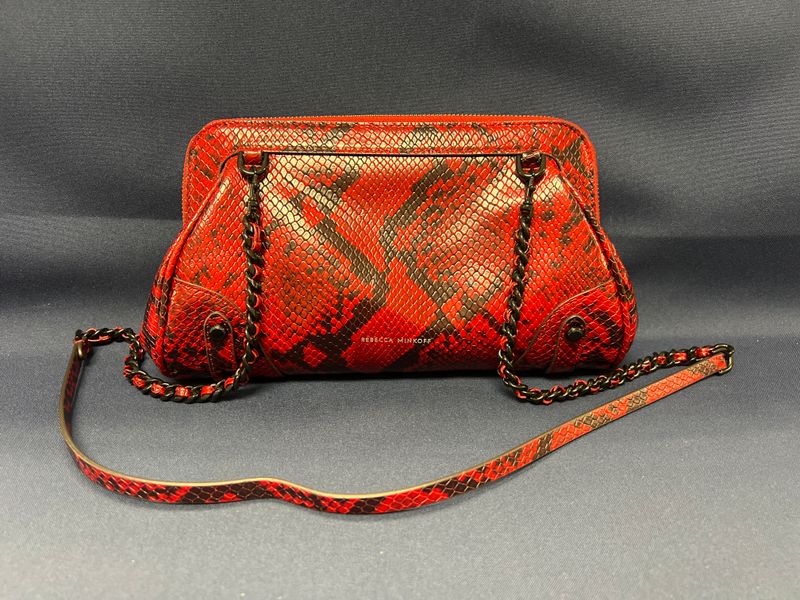 Rebecca Minkoff Mason Clutch Snake Embossed Leather Crossbody Bag