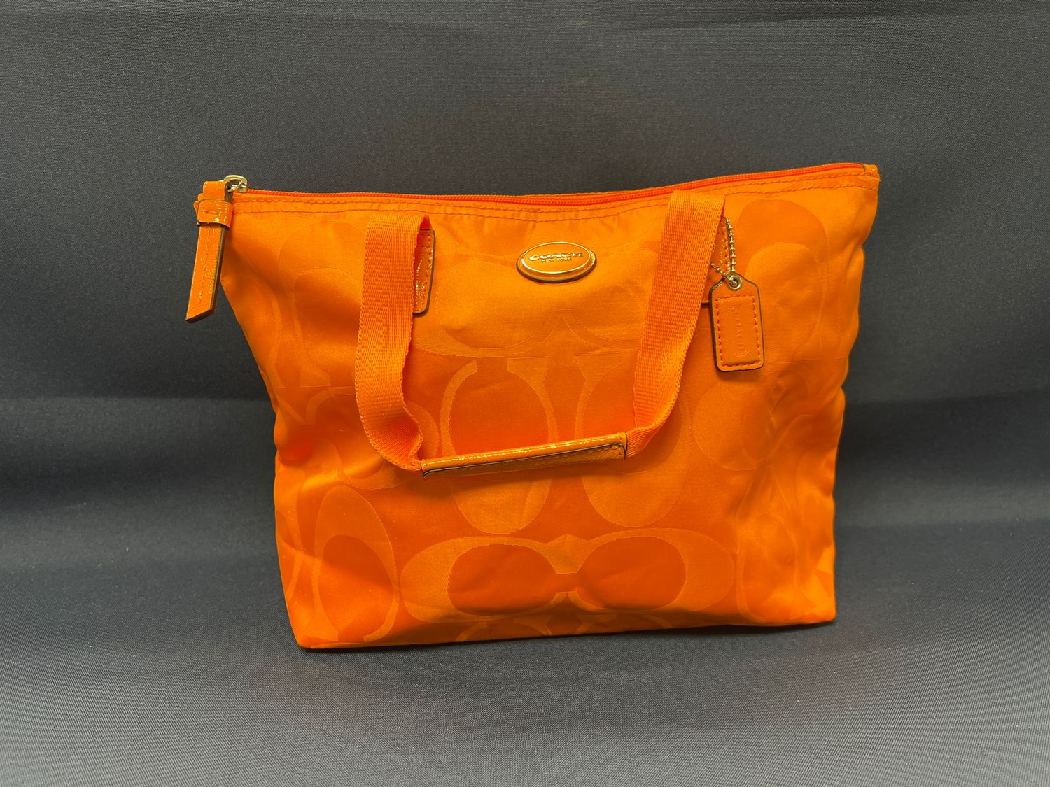 Coach Nylon Orange Tote Bag Coach Nylon Orange Tote Bag