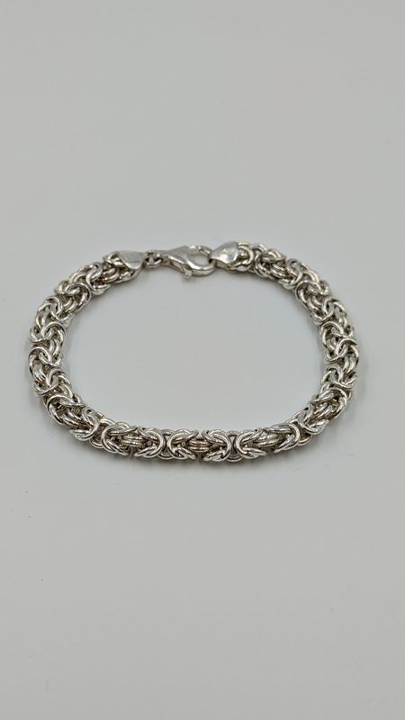 Sterling Silver 8 1/4" Byzantine Bracelet
