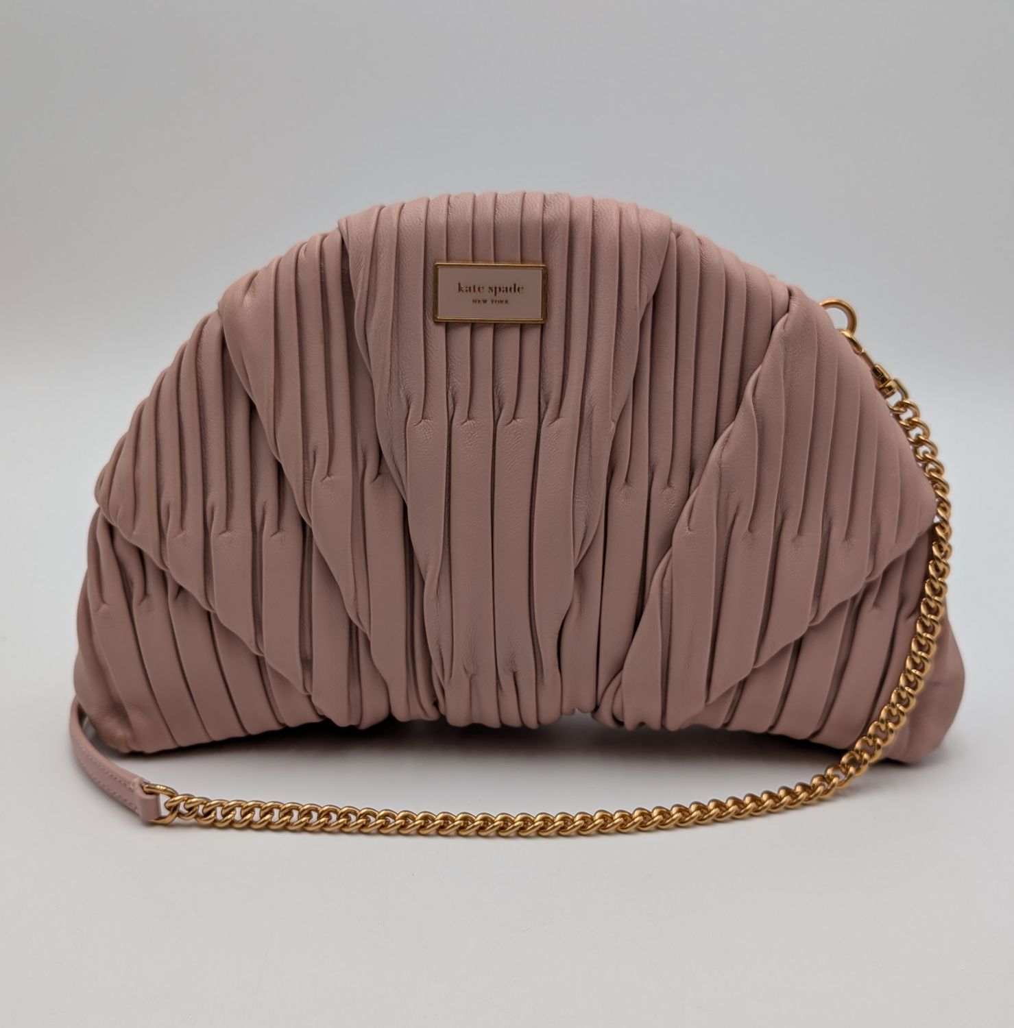 Kate Spade Patisserie Pleated 3d Croissant Clutch Pink Kate Spade Patisserie Pleated 3d Croissant Clutch Pink