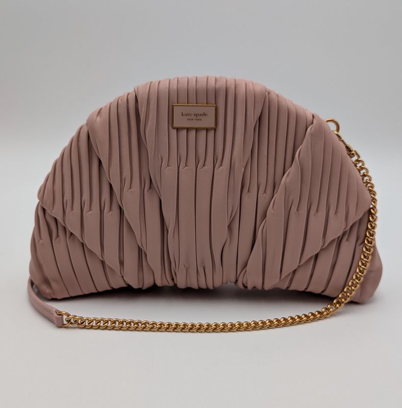 Kate Spade Patisserie Pleated 3d Croissant Clutch Pink