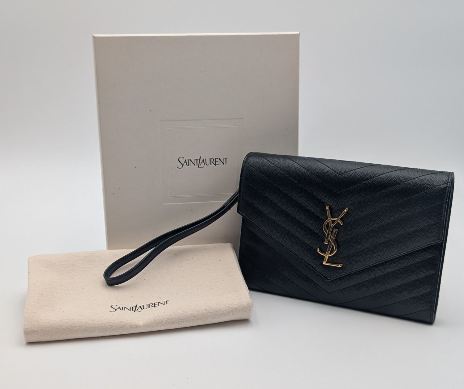Yves Saint Laurent Cassandre Envelope Clutch Wristlet