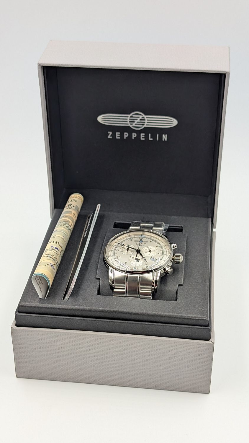 Zeppelin 100 Jahre Stainless Steel Chronograph Men's Watch