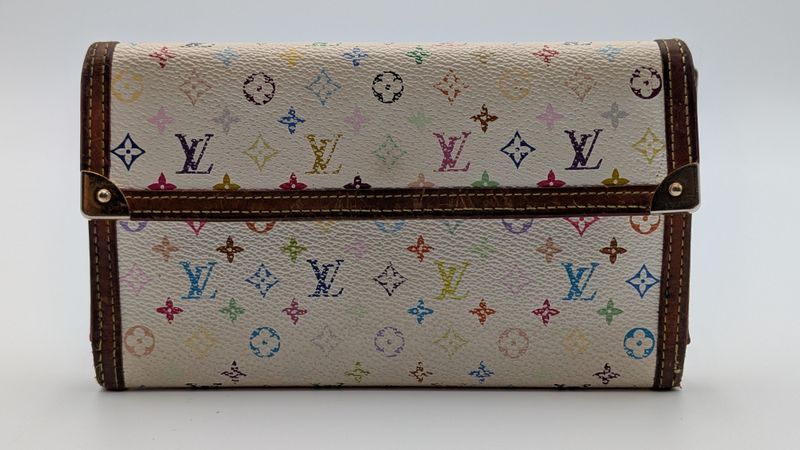 Louis Vuitton Murakami Sarah Wallet White