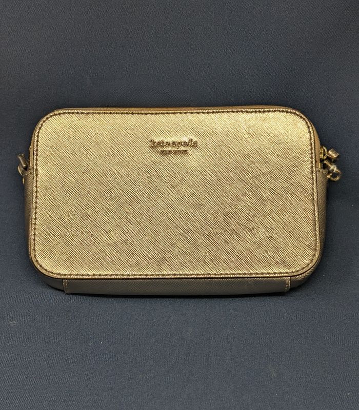 Kate Spade New York Metallic Gold Saffiano Leather Wristlet