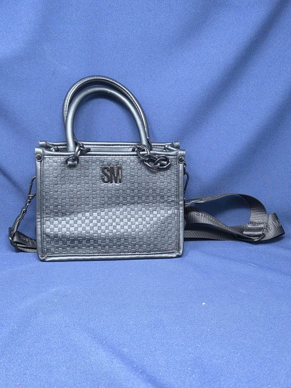 Steve Madden Black Embossed Box Satchel