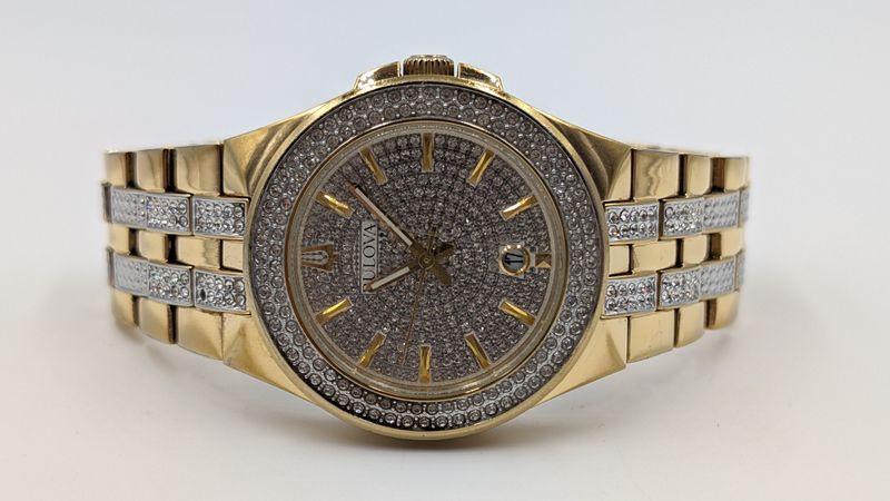 Bulova Men's Gold-tone Crystal Watch 98K102