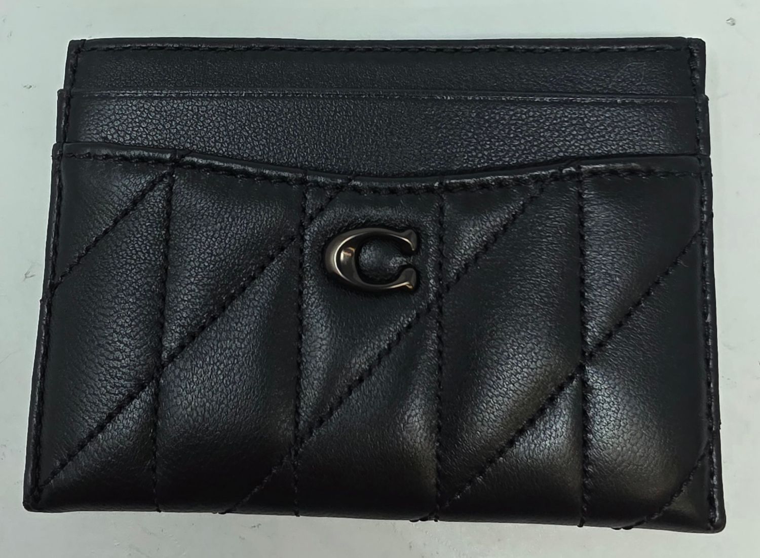Coach Essential Card Case With Pillow Quilting in Black Coach Essential Card Case With Pillow Quilting in Black
