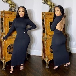 Back-Open Bodycon Maxi Dress