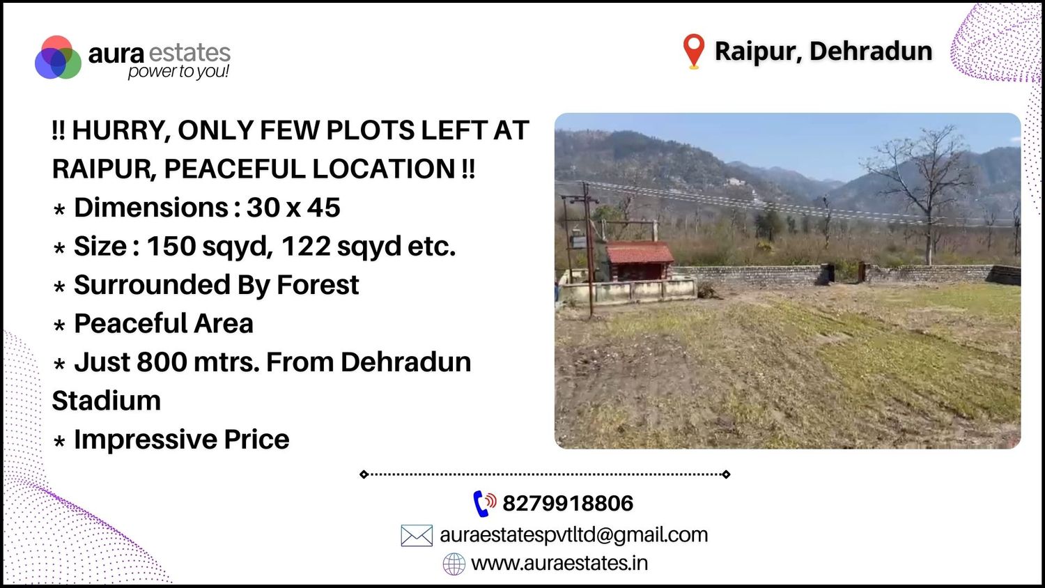 FEW PLOTS LEFT AT RAIPUR, PEACEFUL LOCATION