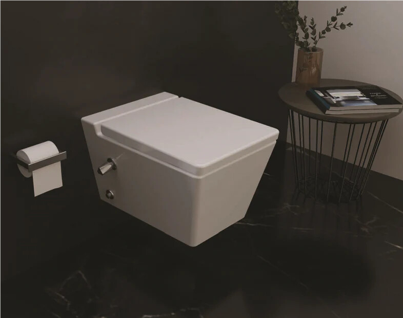 مرحاض معلق كيبلر بالشطاف الداخلى شامل مجموعة التثبيت المقاس 40 × 54 سم من سان بيور