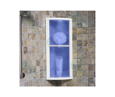 ركنة حمام ازرق شفاف مصنفر 2 رف متحرك بشماعة للمنظفات مستورد تركى مقاس 52 × 16 سم كود S03 بلاستيك من بريما نوفا