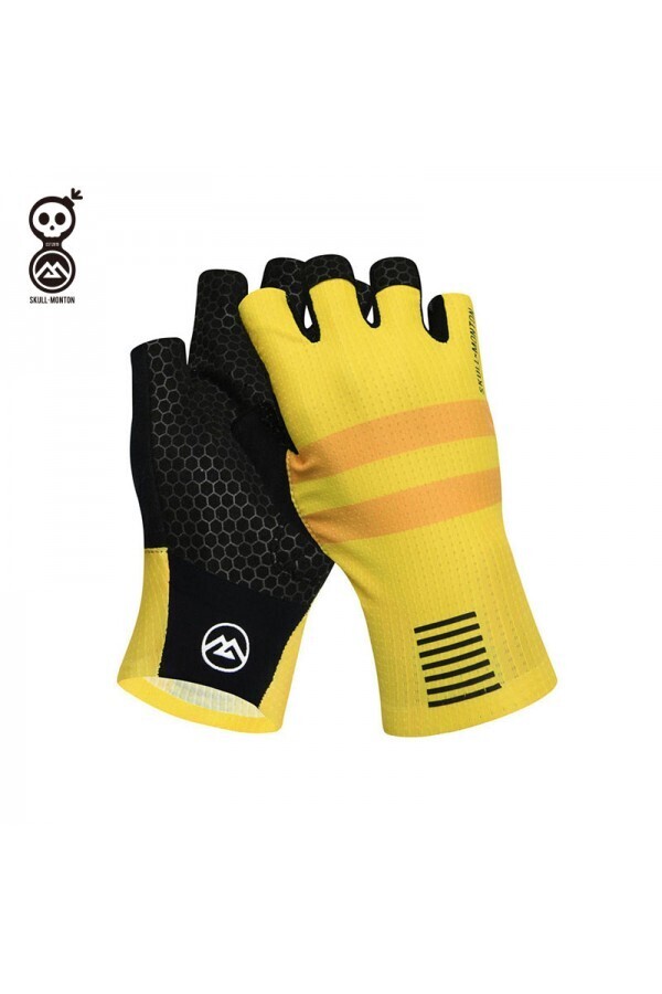 SKULL Monday Yellow Short Gloves