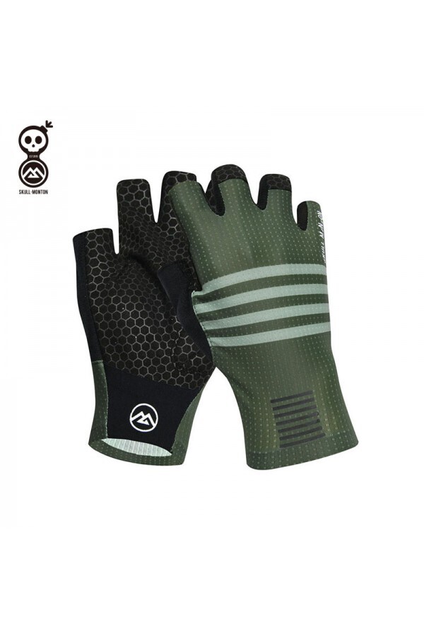 SKULL Wednesday Green Short Gloves