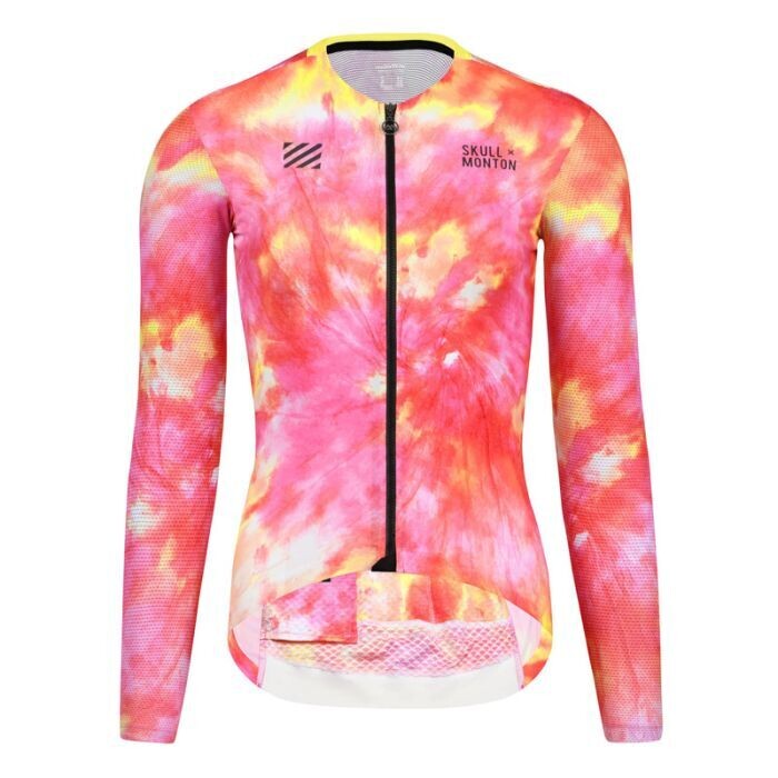 SKULL CoolingUPF50+ TieDye Yellow/Pink Long Sleeve Jersey Women