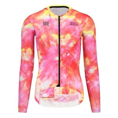 SKULL CoolingUPF50+ TieDye Yellow/Pink Long Sleeve Jersey Women