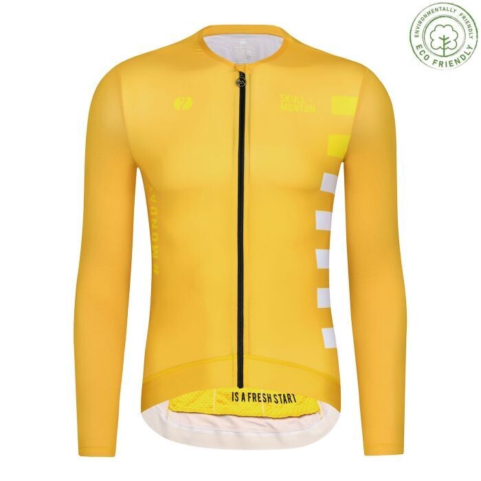 SKULL Cooling UPF50+ Monday Yellow Long Sleeve Jersey Men