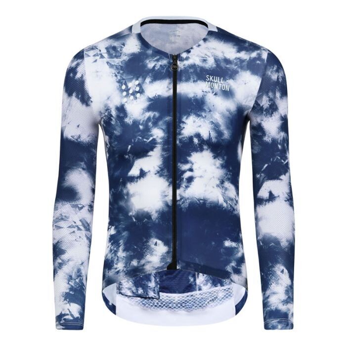 SKULL Cooling UPF50+ TieDye Blue Long Sleeve Jersey Men