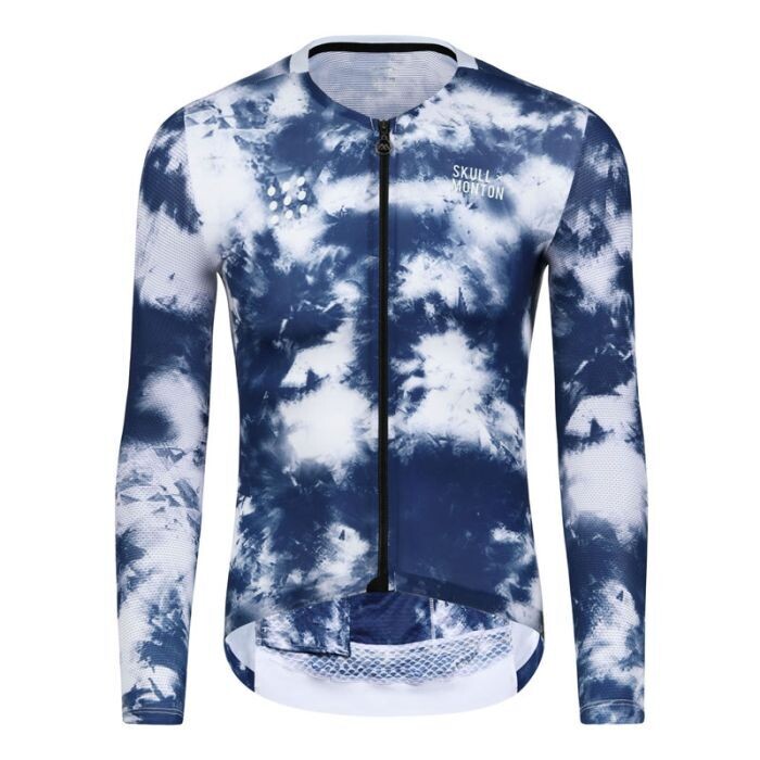 SKULL Cooling UPF50+ TieDye Blue Long Sleeve Jersey Men