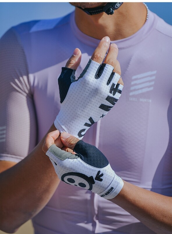 SKxMT Short Gloves White