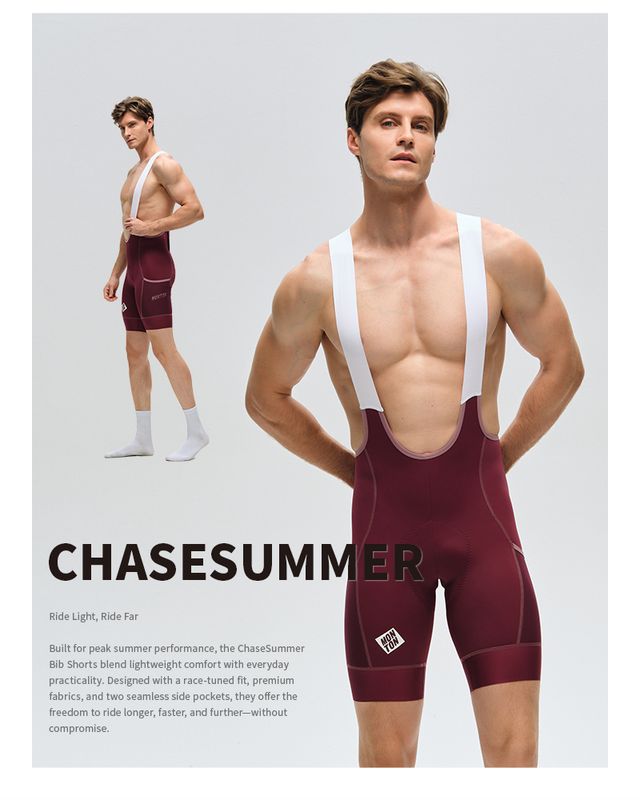 Chase Bib-shorts Burgundy Men