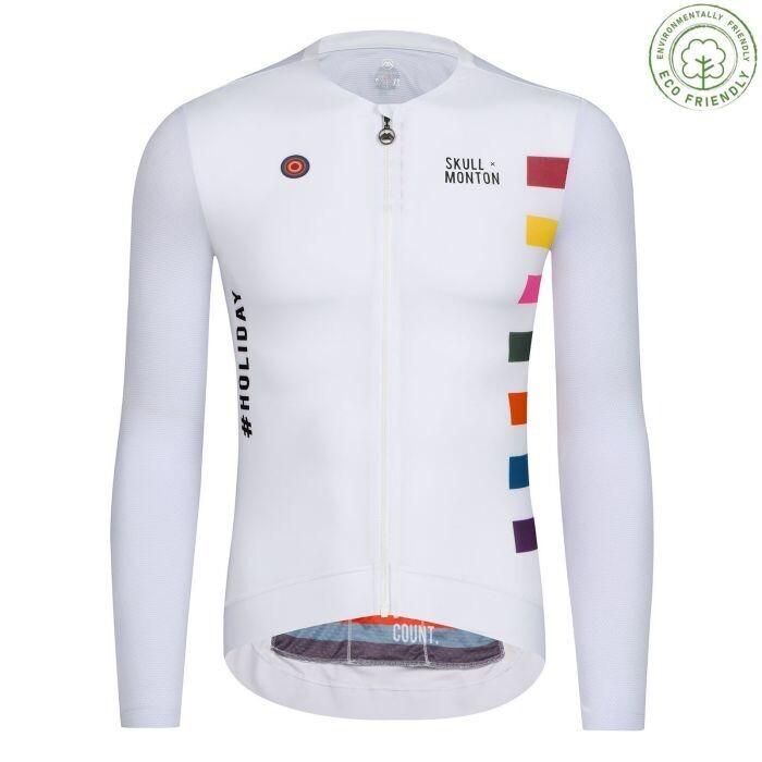 SKULL Cooling UPF50+ Holiday White Long Sleeve Jersey Men